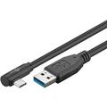 Goobay USB-C-kabel med vinkel 3m - USB-C/USB-A - Svart