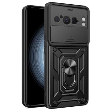 Google Pixel 8 Pro Hybrid-deksel med Roterende Ring med Kameraskjold - Svart