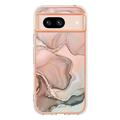 Google Pixel 8a Marble Pattern Electroplated IMD TPU-deksel - Rosa