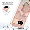 Google Pixel 8a Marble Pattern Electroplated IMD TPU-deksel - Rosa