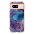 Google Pixel 8a Marble Pattern Electroplated IMD TPU-deksel - Lilla