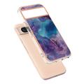 Google Pixel 8a Marble Pattern Electroplated IMD TPU-deksel - Lilla