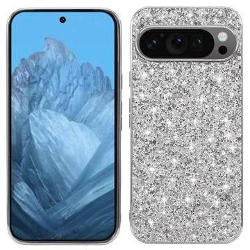 Google Pixel 9/9 Pro Glitter Series Hybrid-deksel - Sølv