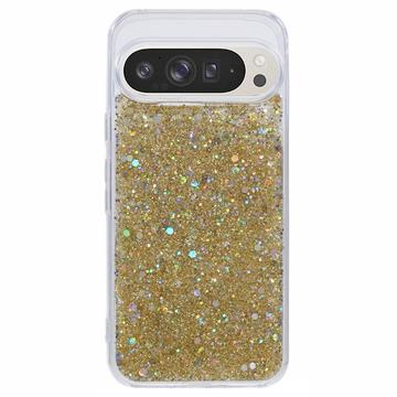 Google Pixel 9 Pro XL Glitter Flakes TPU-deksel - Gull