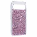 Google Pixel 9 Pro XL Glitter Flakes TPU-deksel - Rosa