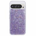 Google Pixel 9 Pro XL Glitter Flakes TPU-deksel - Lilla