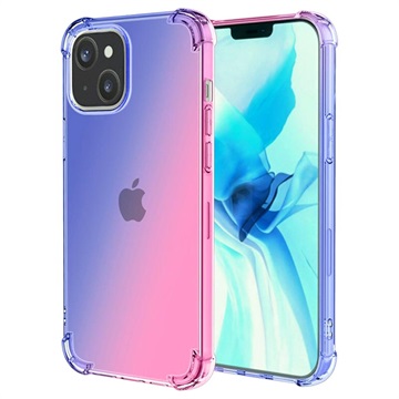 Gradient Støtsikkert iPhone 14 Plus TPU-deksel - Blå / Rosa