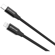 GreyLime 18W Flettet USB-C / Lightning Kabel - MFi-Sertifisert - 1m - Svart