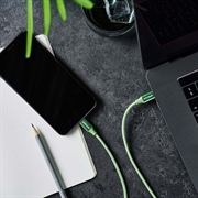 GreyLime 18W Flettet USB-C / Lightning Kabel - MFi-Sertifisert - 2m - Grønn