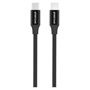 GreyLime 60W flettet USB-C/USB-C-kabel - 1 m - svart