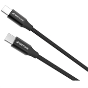 GreyLime Flettet USB-C / USB-C Kabel - 1m - Svart