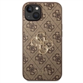 Guess 4G Big Metal Logo iPhone 14 Hybrid-deksel - Brun