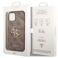 Guess 4G Big Metal Logo iPhone 14 Hybrid-deksel - Brun