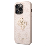 iPhone 15 Pro Guess 4G Big Metal Logo Hybrid-deksel - Rosa