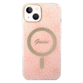 Guess 4G Edition Bundle Pack iPhone 14 Deksel & Trådløs Lader - Rosa