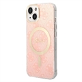 Guess 4G Edition Bundle Pack iPhone 14 Deksel & Trådløs Lader - Rosa