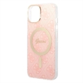 Guess 4G Edition Bundle Pack iPhone 14 Deksel & Trådløs Lader - Rosa