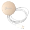 Guess 4G Edition Bundle Pack iPhone 14 Deksel & Trådløs Lader - Rosa