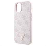 iPhone 15 Guess 4G Strass Triangle Metal Deksel med Crossbody-stropp - Rosa