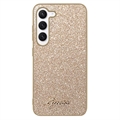 Guess Glitter Flakes Metal Logo Samsung Galaxy S23 5G Hybrid-deksel - Gull