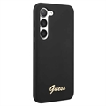 Guess Metal Logo Samsung Galaxy S23 5G Silikondeksel - Svart