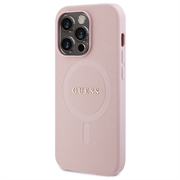 iPhone 15 Pro Guess Saffiano Hybrid-deksel - MagSafe Kompatibel - Rosa