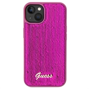 iPhone 15 Guess Sequin Script Logo Deksel - Magenta