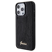 iPhone 15 Pro Guess Sequin Script Logo Deksel - Svart