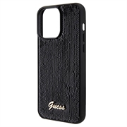 iPhone 15 Pro Guess Sequin Script Logo Deksel - Svart