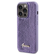 iPhone 15 Pro Guess Sequin Script Logo Deksel - Lilla