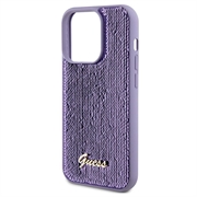 iPhone 15 Pro Guess Sequin Script Logo Deksel - Lilla