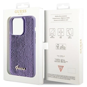 iPhone 15 Pro Guess Sequin Script Logo Deksel - Lilla