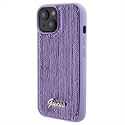 iPhone 15 Guess Sequin Script Logo Deksel - Lilla