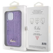 iPhone 15 Guess Sequin Script Logo Deksel - Lilla