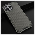 Honeycomb Armored iPhone 14 Pro Hybrid-deksel - Svart