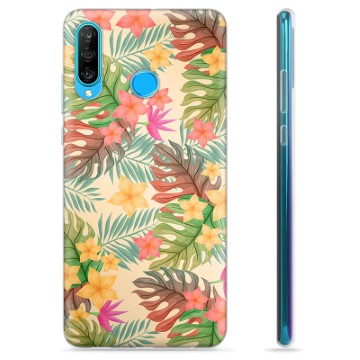 Huawei P30 Lite TPU-deksel - Rosa Blomster