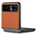 Motorola Razr 40 Hybrid-deksel - Carbon Fiber - Brun