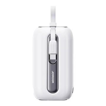 Joyroom JR-L012 fargerik 10000mAh strømbank - USB-C og Lightning-kabel, 22.5W - hvit