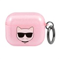 Karl Lagerfeld Glitter Choupette Head AirPods 3 TPU-deksel - Rosa