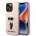 iPhone 15 Pro Karl Lagerfeld Ikonik Silikondeksel - Rosa