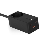 Ksix GAN 65W ultrahurtiglader med flere porter - 2x USB-C, USB-A - svart