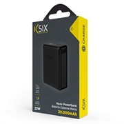 Ksix Nano 22.5W Power Bank 20000mAh - Svart