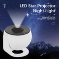 LED Galaxy star projektor med nattlys - Roterende stjernetåkeprojektorlampe - svart / hvit