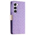 Lace Pattern Samsung Galaxy S23 5G Lommebok-deksel - Lilla