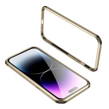 Le-Lock Series iPhone 14 Pro Metall Bumper - Gull