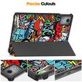 Lenovo Tab K11 Plus Tri-Fold Series Smart Folio-deksel - Graffiti