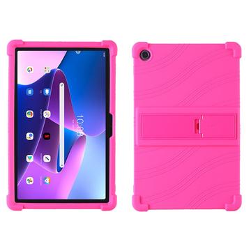 Lenovo Tab M10 Plus Gen 3 Silikonetui med støtte - Hot Pink