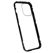 iPhone 16 Pro Max Magnetisk Deksel med Herdet Glass - Privacy - Svart