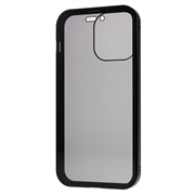 iPhone 16 Pro Max Magnetisk Deksel med Herdet Glass - Privacy - Svart