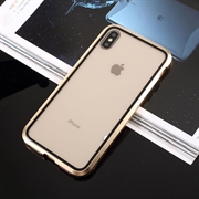 iPhone XS/X Magnetisk Deksel med Herdet Glass - Gull